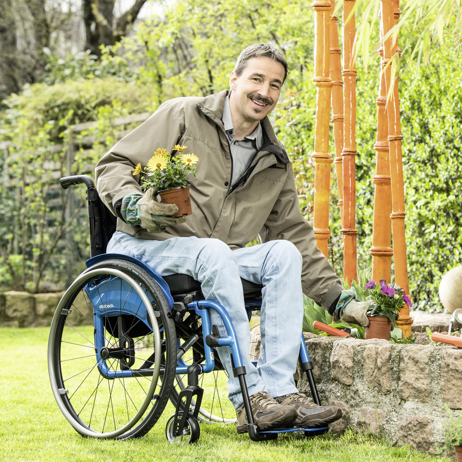 Wheelchair user Wolfgang gardening in the Ottobock Avantgarde DV