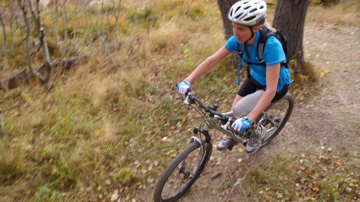 Brecklyn rides a bike