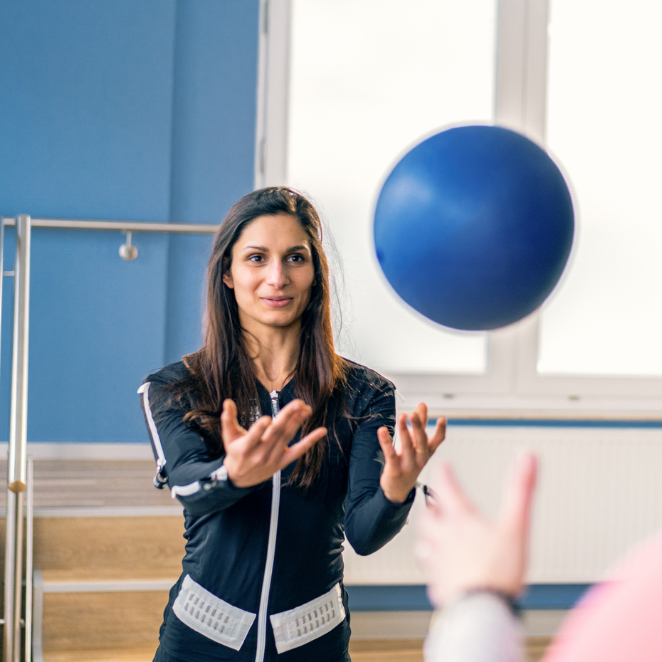 Louisa in the Exopulse Mollii Suit