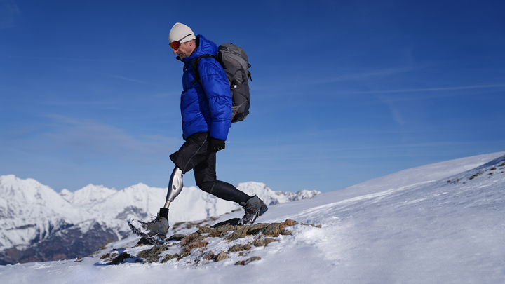 Genium X4 user Björn walking down the hill