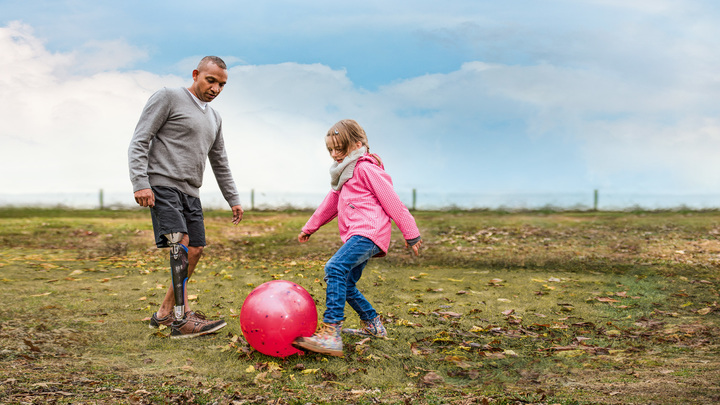 David M. walks through challenging terrain with his C-Brace®.